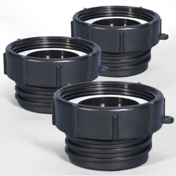 IBC tankadapter 62 fine thread til 60 coarse thread, kompatibel med Schutz IBC-ventil, ABS sort 2-pak, lækagesikring og nem montering