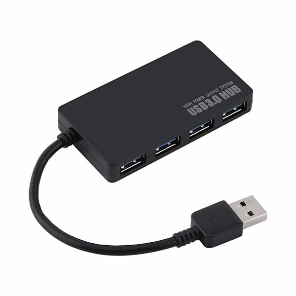 INF USB 3.0 hub med 4 portar Svart