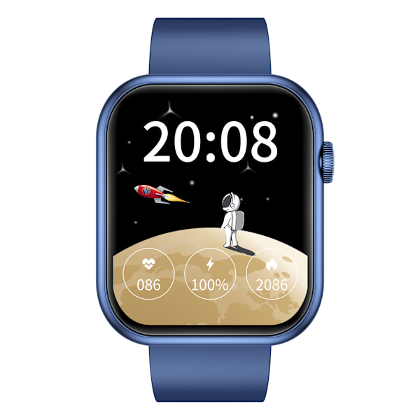 Smartwatch med pulsmåler, blodtryksmåler, iltmåler og flere sportstilstande Blå