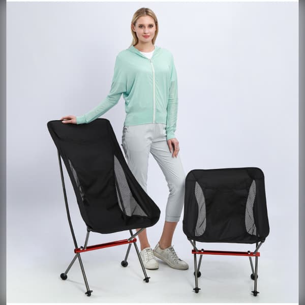 Ultralet Foldbar Campingstol - Bærbar Udendørs Siddeplads, Ideel til Vandreture og Camping Grey Grey