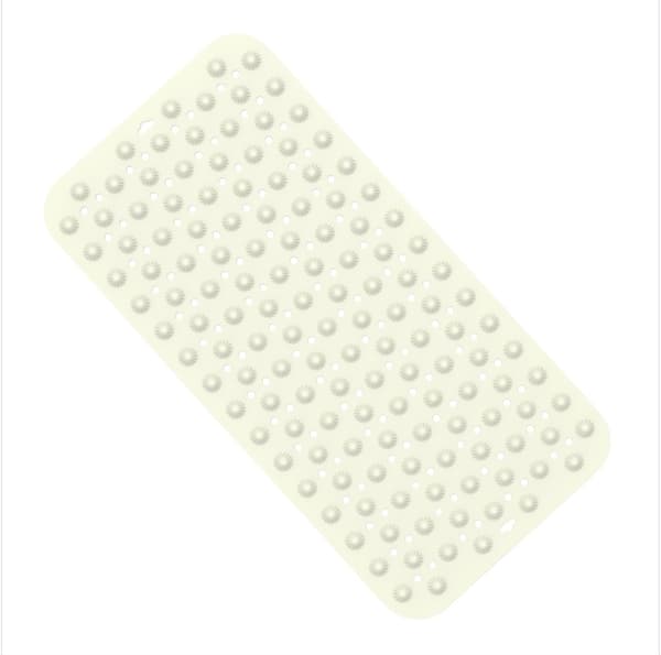 Rektangulär Silikonbadmatta för Badrumsdusch Beige Beige