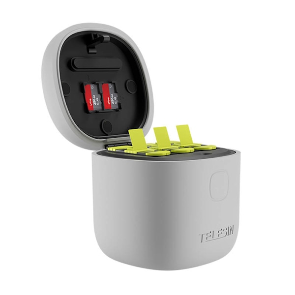 3-fack vattentät laddare Telesin Allin box för GoPro Hero 9 / Hero 10 + 3 batterier (GP-BTR-906-GY-B)