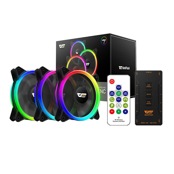 Datorfläktset ARGB Darkflash DR12 Pro 3in1 120x120 (svart)