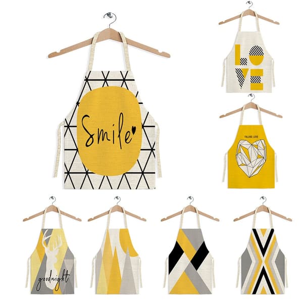 Moderne minimalistisk geometrisk serie trykt polyesterforklæde til kunststudie, børnehave og køkken