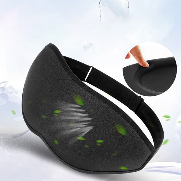 Søvnmaske, 3D-kontureret øjenmaske til at sove med ørepropper Black Black