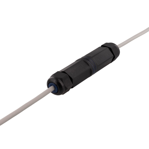 Waterproof coupler 2x Cat6 RJ45 jacks shielded IP67 black