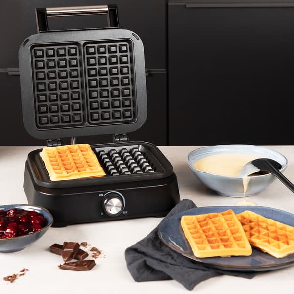 Belgialainen vohvelirauta DeLuxe pianomusta
