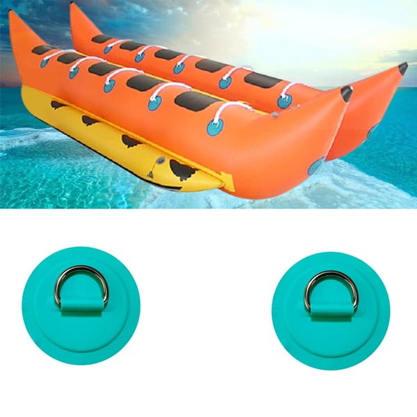 Kajak D-ring lap med rustfrit stål D-ring og PVC webbing anker til kajak og oppustelige både, pakke med 4 grøn, 8cm x 3.5cm