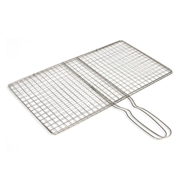 Grillkorg i rostfritt stål med handtag - 24x35cm