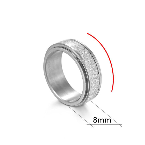 Rustfrit stål anti-stress ring med glat design Sølv