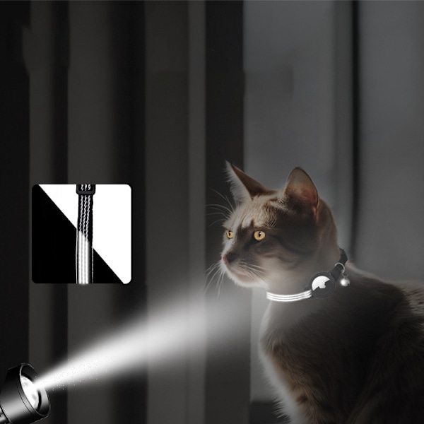 Reflekterende kattehalsbånd med holder til Airtag XS