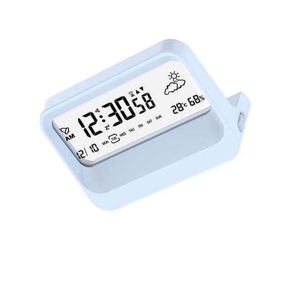Multifunktionell Digital Student Väckarklocka med Temperatur, Luftfuktighet och Timer (Batterier Ingår Ej) Blue Blue