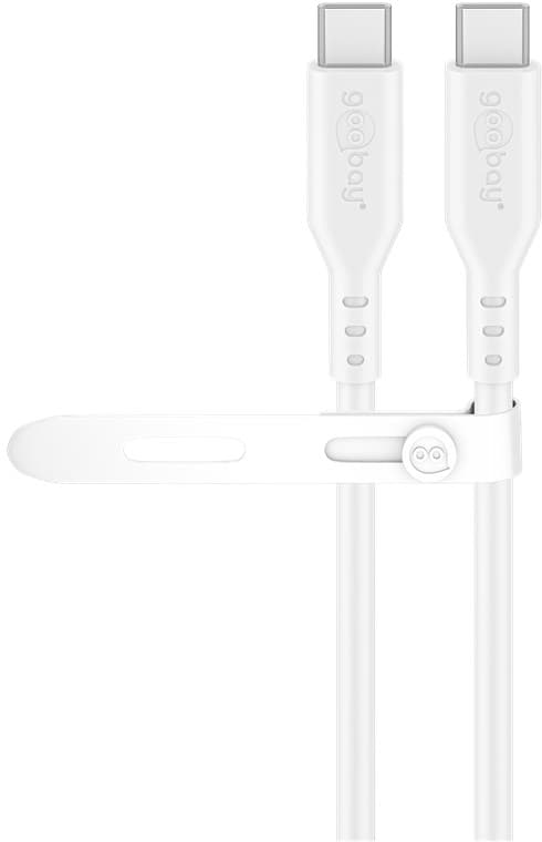 USB-C™-silikonkabel, 1,5 m, vit
