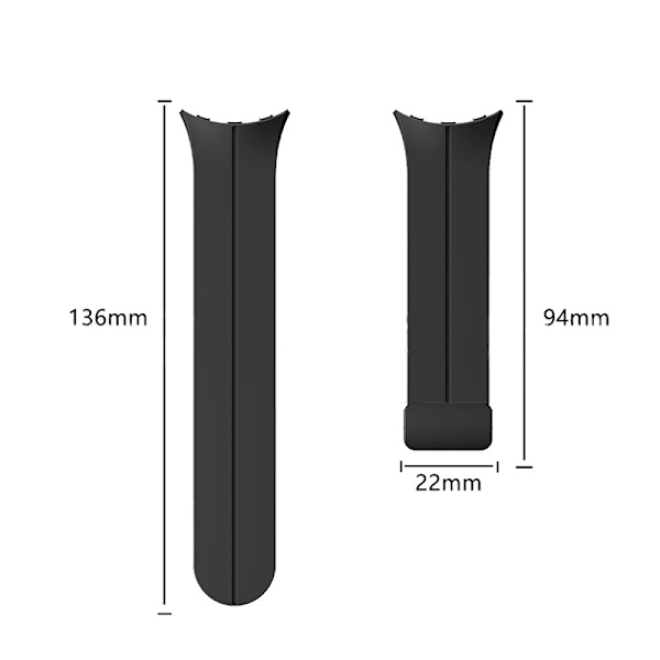 Silikonikellohihna Google Pixel Watch 3:lle (45 mm) Musta