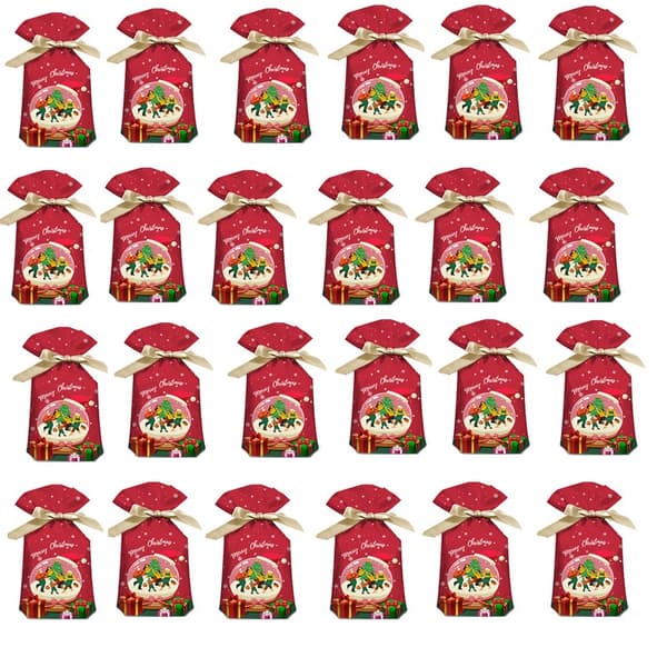 Julgodisväskor Glasbollsdesign 12x17cm (50-pack) - Festlig presentförpackning