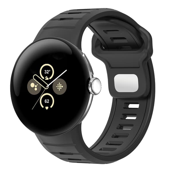 45 mm silikone sportsrem til Google Pixel Watch 3 Black Black