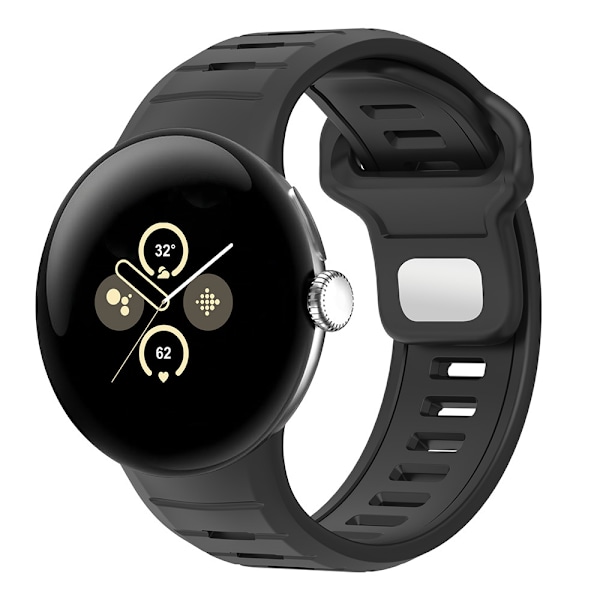 45 mm silikone sportsrem til Google Pixel Watch 3 Sort