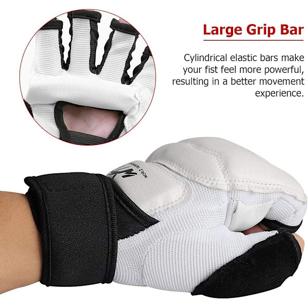Boksekarate halvfingerhandsker Hvid L