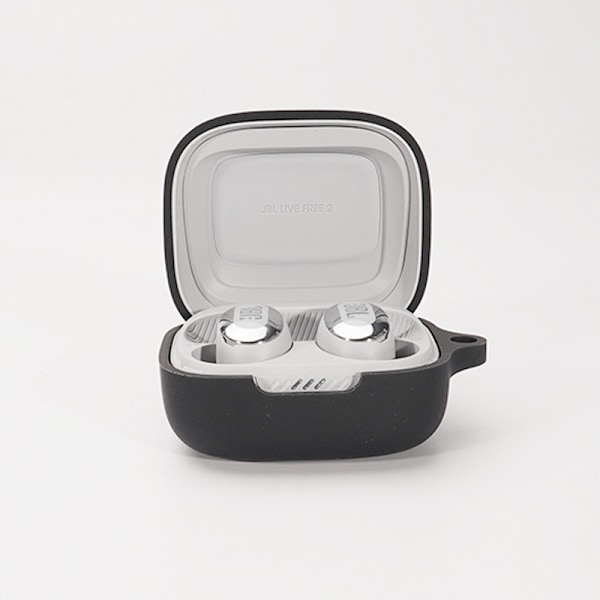 Suojaava Bluetooth-kuulokekotelo карабиinihaalla Musta
