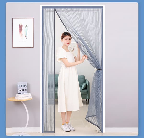 Glasfiber magnetisk skærmdørgardin Grey S Grey S