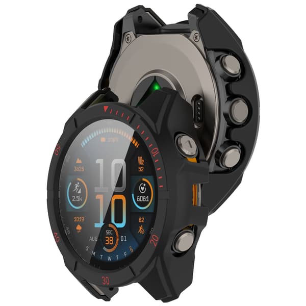 Garmin Fenix 8 -kellon suojakotelo Black+Red 47MM Black+Red 47MM