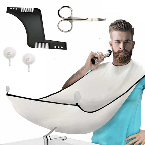 Barberhagesmæk med sugekopper til mænd Hvid