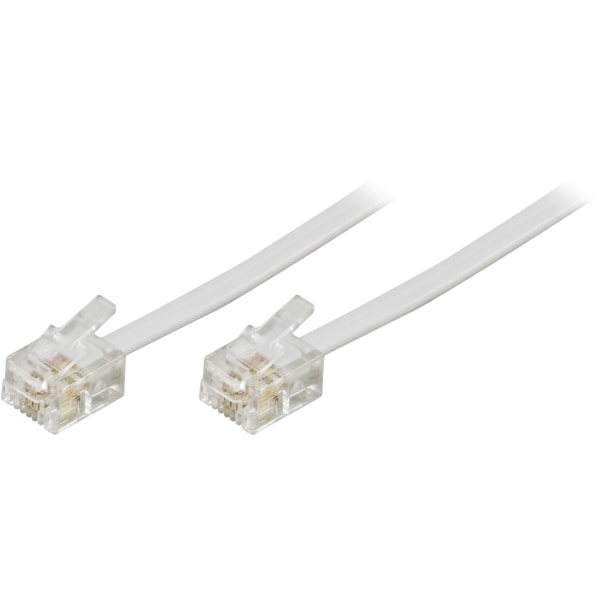 Modular cable, 6P4C(RJ11) to 6P4C(RJ11), 10m, white