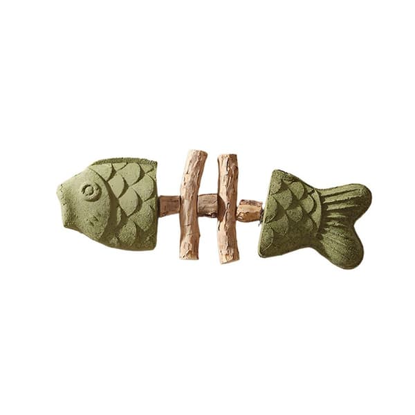 Interaktiv fiskformad kattvippa 3-pack — silvervinegaller & kattmynta mix, träspön för interaktiv lek och motion, lätt att vifta, multifärg