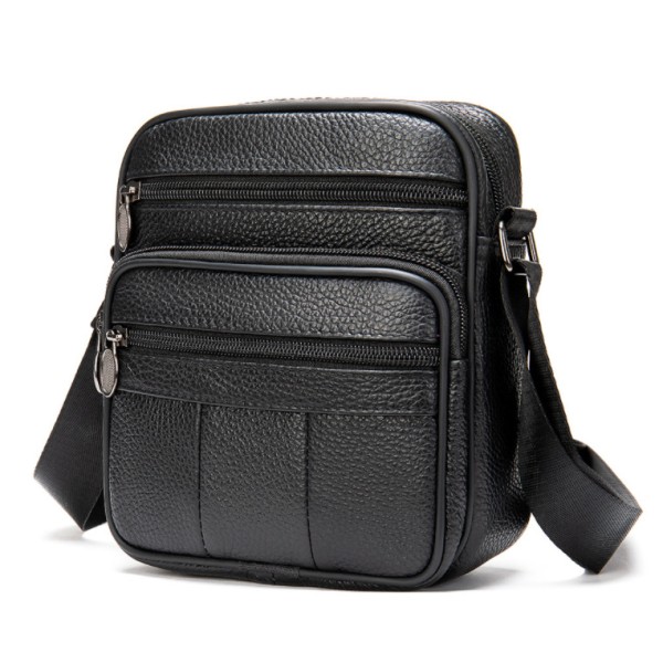 Crossbody Väska i Äkta Läder Svart