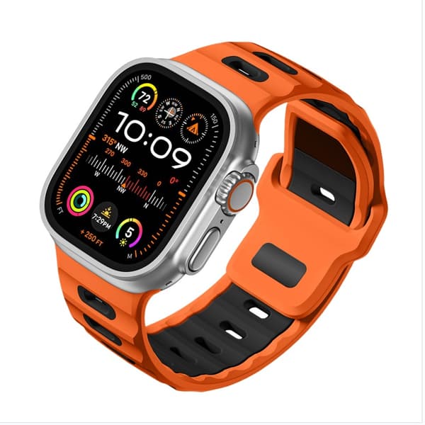 Stilfuld silikone rem til Apple Watch Series 1-10 Orange Orange