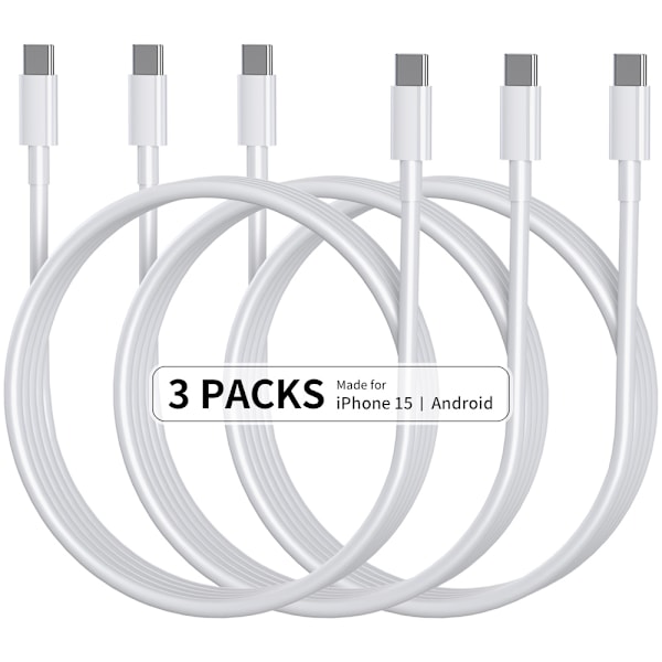 5-pack 2M CTO C datakabel, PD60W snabbladdningskabel 3-pack