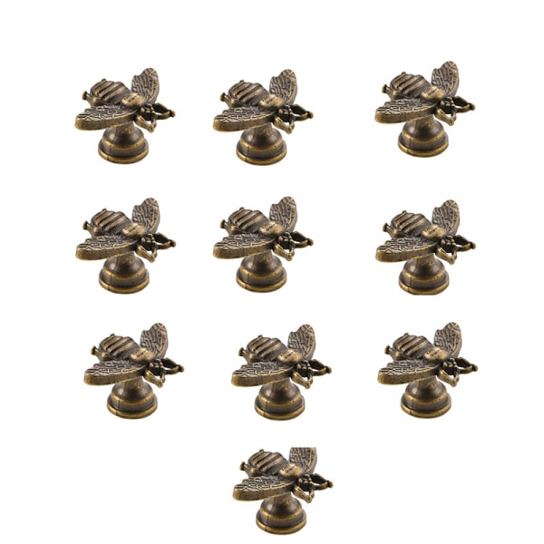 10-pack antika mässingsskåpsknoppar, enkla håls dragdragare Bi