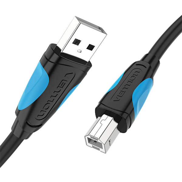 USB 2.0 A til USB-B printerkabel Ventilation VAS-A16-B100 1m Sort