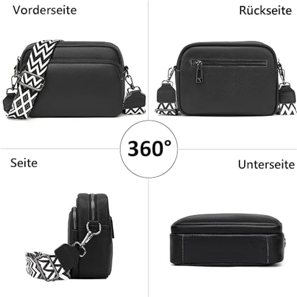 Crossbody-väska Axelremsväska PU-läder Svart
