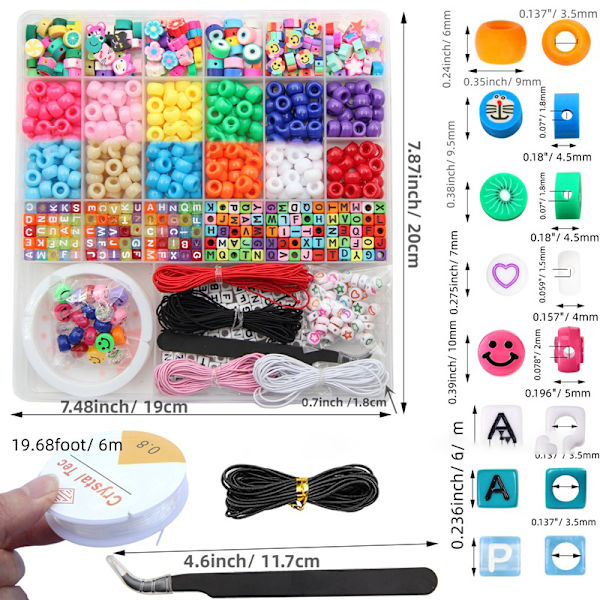 DIY Lerperlesæt, Sæt med Perler med Store Huller