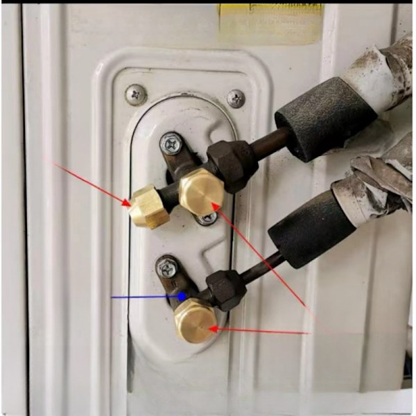 2-Pack Mässing Air Conditioner avstängningsventillock L
