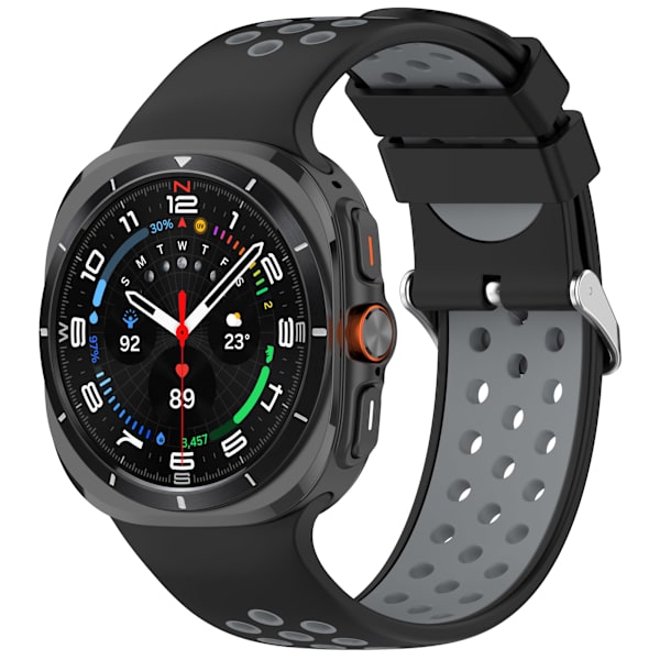 Samsung Watch Ultra Tofarvet Silikone Rem 24MM Sort+grå