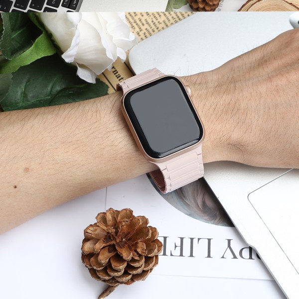 Magnetisk silikonrem för Apple Watch 1/2/3/4/5/6/7/8/9, Apple Watch SE Rosa 38/40/41 mm