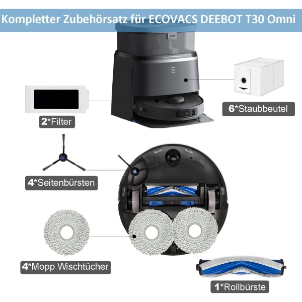 INF Reservedelssæt til Ecovacs Deebot T30 Omni, T30 Pro Omni, T30 Max