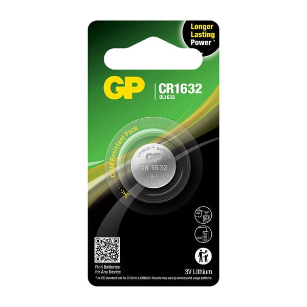 Knapcellebatteri CR1632 Litium 1-Pak
