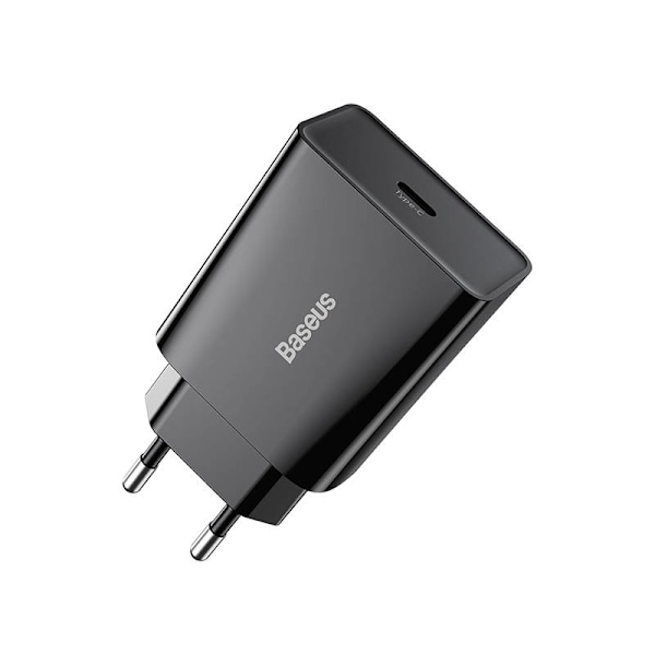 Baseus Speed Mini snabbladdare, USB-C, PD, 3A, 20W (svart)