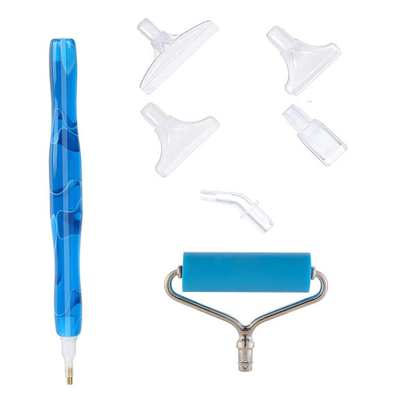 Diamond Painting Pen Set med Roller Blå
