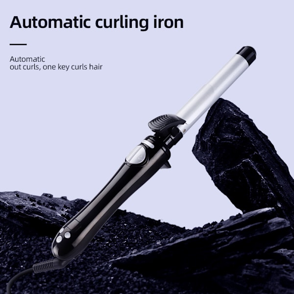 Automatisk Locktång 25 mm Svart silver