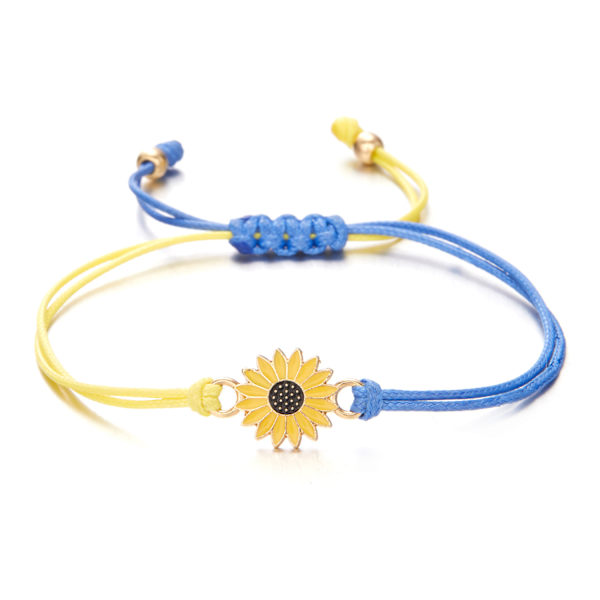 Makraméarmband i ukrainska färger Flerfärgad