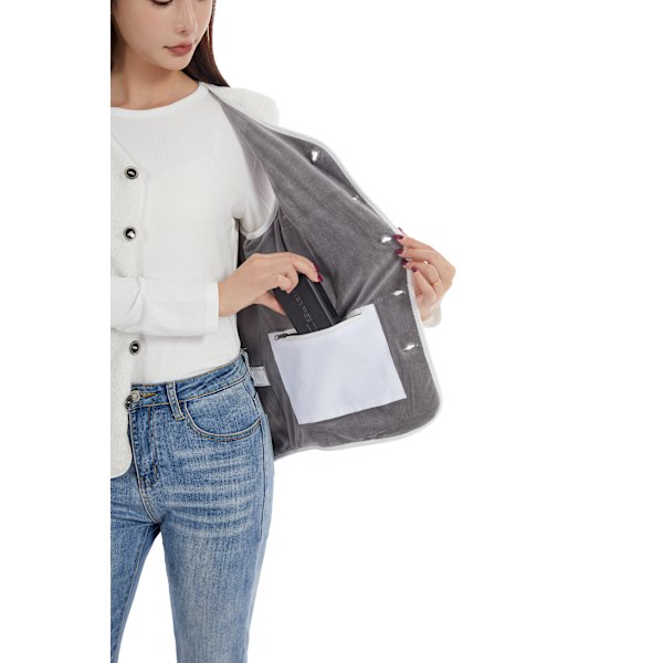 Opvarmet vest Teddy fleecevest med nem betjening, 15 varmezoner Hvid XL