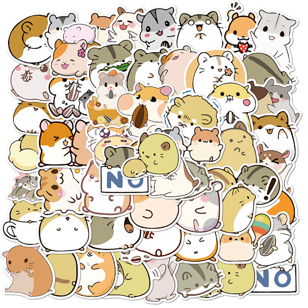 Hamsterklistermärken, 50-pack Flerfärgad