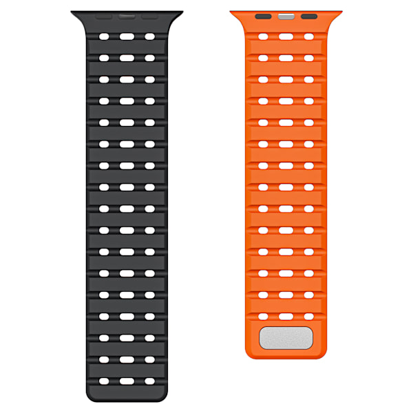 Urrem til Apple Watch Series 1-9, 42/44/45 mm Sort+orange
