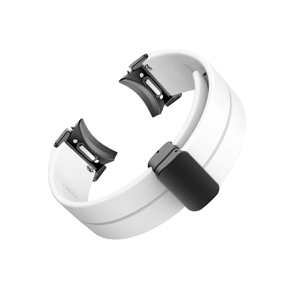 20 mm silikon urrem med sort spænde Hvid