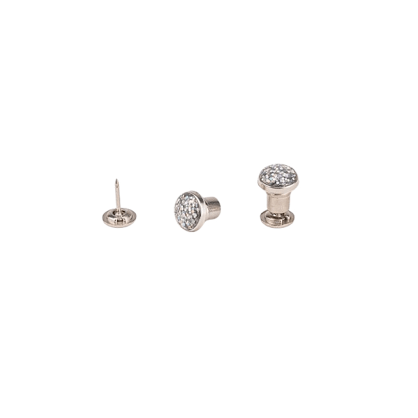 Usynlige Tryklåse, Flad Bagside Rhinestone Runde Knapper (10 stk.) Gennemsigtig