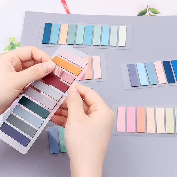 Fluorescerande Sticky Notes, klassificerade indexanteckningar med fodral